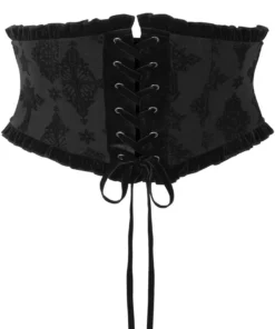 Plus Sizes Killstar Flix Flocked Waspie 15 Plus Sizes Killstar Flix Flocked Waspie