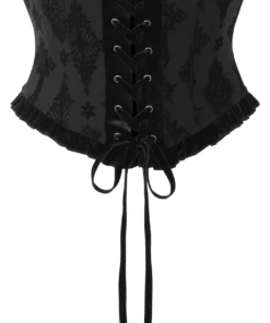 Plus Sizes Killstar Flix Flocked Waspie 13 Plus Sizes Killstar Flix Flocked Waspie