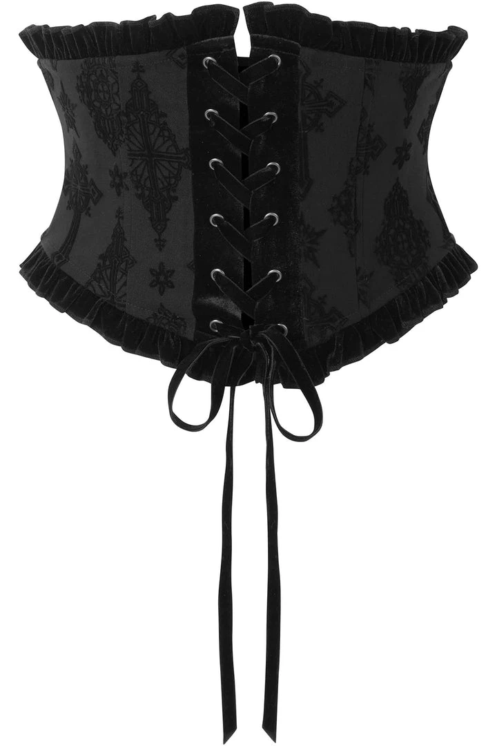 Plus Sizes Killstar Flix Flocked Waspie 7 Plus Sizes Killstar Flix Flocked Waspie