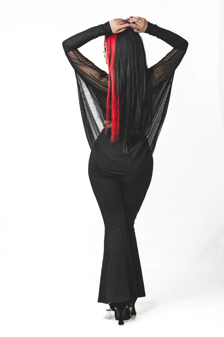 Necessary Evil Freya Draped Mesh Tunic Top 4 Necessary Evil Freya Draped Mesh Tunic Top