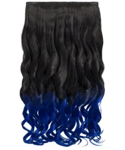 Gothic Attitude (Black/Blue) Curly Two Tone 20" Hair Extensions