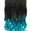 Gothic Attitude (Black/Turquoise) Curly Two Tone 18" Hair Extensions New Arrivals 2 Gothic Attitude (Black/Turquoise) Curly Two Tone 18" Hair Extensions New Arrivals