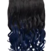 Gothic Attitude (Black/Dark Blue) Curly Two Tone 20" Hair Extensions