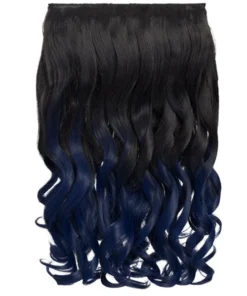 Gothic Attitude (Black/Dark Blue) Curly Two Tone 20" Hair Extensions
