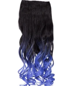 Gothic Attitude New Arrivals (Black/Blue) Curly Two Tone 18" Hair Extensions