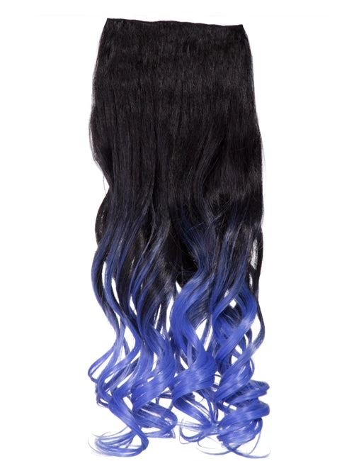 Gothic Attitude New Arrivals (Black/Blue) Curly Two Tone 18" Hair Extensions 3 Gothic Attitude New Arrivals (Black/Blue) Curly Two Tone 18" Hair Extensions