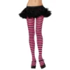 Gothic Attitude Black And Pink Striped Tights Accessories