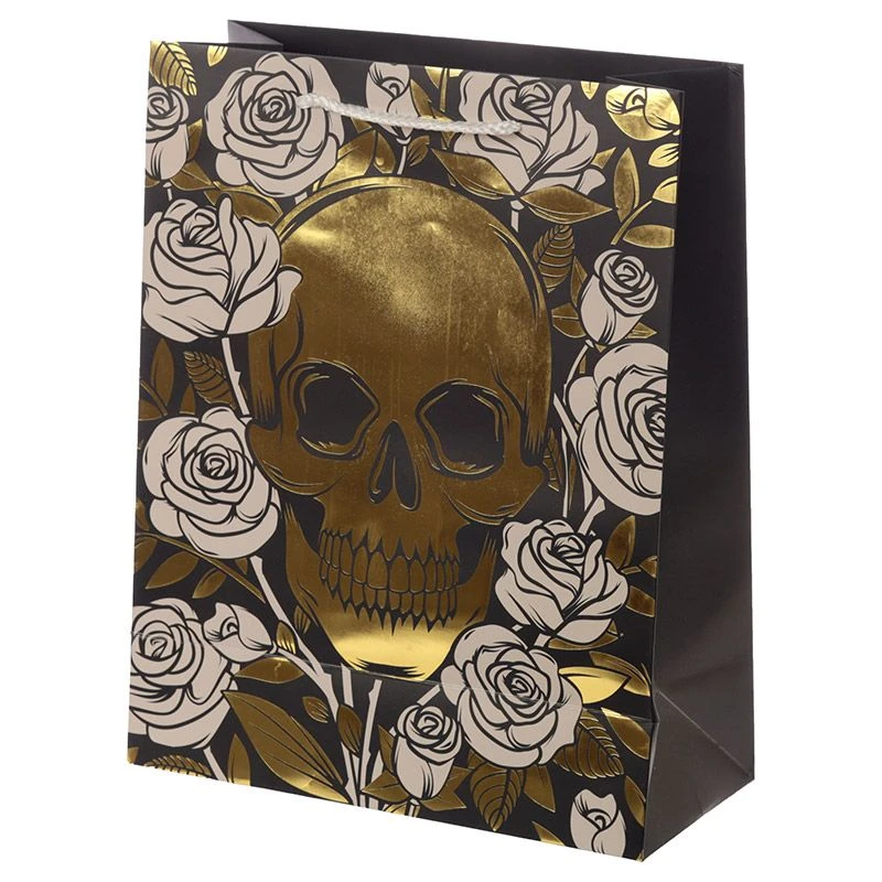 Gothic Gifts Large Skull & Roses Gift Bag Homeware 3 Gothic Gifts Large Skull & Roses Gift Bag Homeware