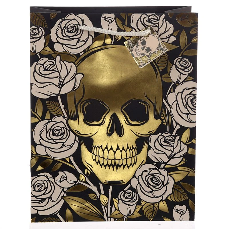 Gothic Gifts Large Skull & Roses Gift Bag Homeware 5 Gothic Gifts Large Skull & Roses Gift Bag Homeware