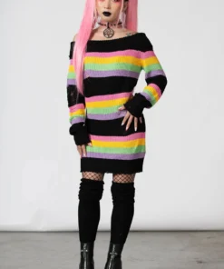 New Arrivals Killstar Good Vibes Knit Sweater Dress