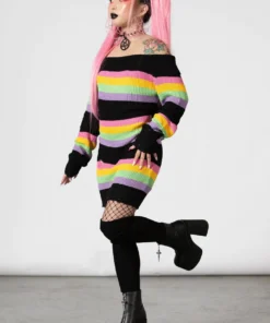 New Arrivals Killstar Good Vibes Knit Sweater Dress