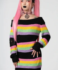 New Arrivals Killstar Good Vibes Knit Sweater Dress