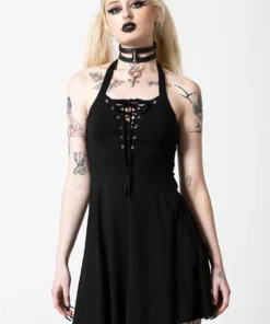 Killstar Gothica Halter Dress Ladies