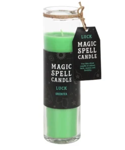 New Arrivals Gothic Gifts Green Tea 'Luck' Spell Tube Candle