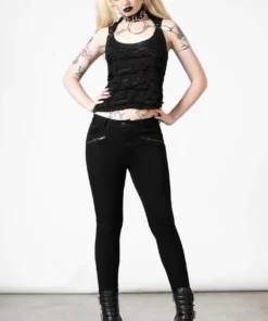 Killstar Hardy Lace Up Vest Top Ladies