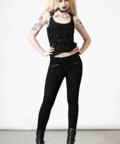 Killstar Hardy Lace Up Vest Top Ladies