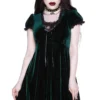 Killstar Heather Velvet Babydoll Dress Emerald 2 Killstar Heather Velvet Babydoll Dress Emerald