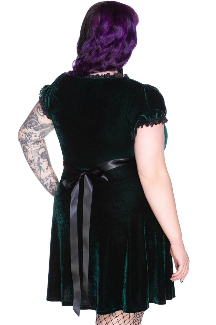 Killstar Heather Velvet Babydoll Dress Emerald 6 Killstar Heather Velvet Babydoll Dress Emerald