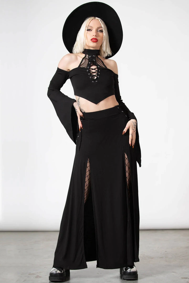 Killstar Hellverina Split Maxi Skirt 3 Killstar Hellverina Split Maxi Skirt