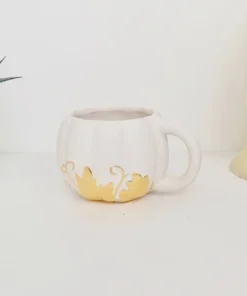 New Arrivals Weird & Wonderful Ceramics White And Gold Pumpkin Mug 11 New Arrivals Weird & Wonderful Ceramics White And Gold Pumpkin Mug