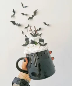 New Arrivals Weird & Wonderful Ceramics Matte Black Bat Stumpy Mug