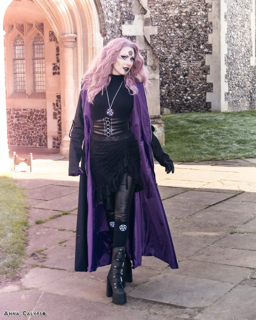 Necessary Evil Purple Lined Selene Coat 3 Necessary Evil Purple Lined Selene Coat