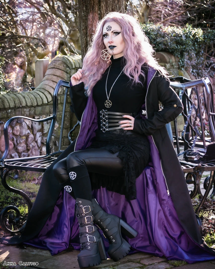 Necessary Evil Purple Lined Selene Coat 7 Necessary Evil Purple Lined Selene Coat