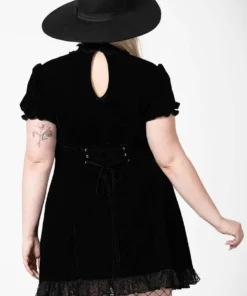 Ladies Killstar Julienne Velvet Keyhole Dress 18 Ladies Killstar Julienne Velvet Keyhole Dress