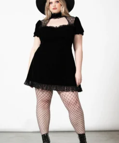 Ladies Killstar Julienne Velvet Keyhole Dress 20 Ladies Killstar Julienne Velvet Keyhole Dress