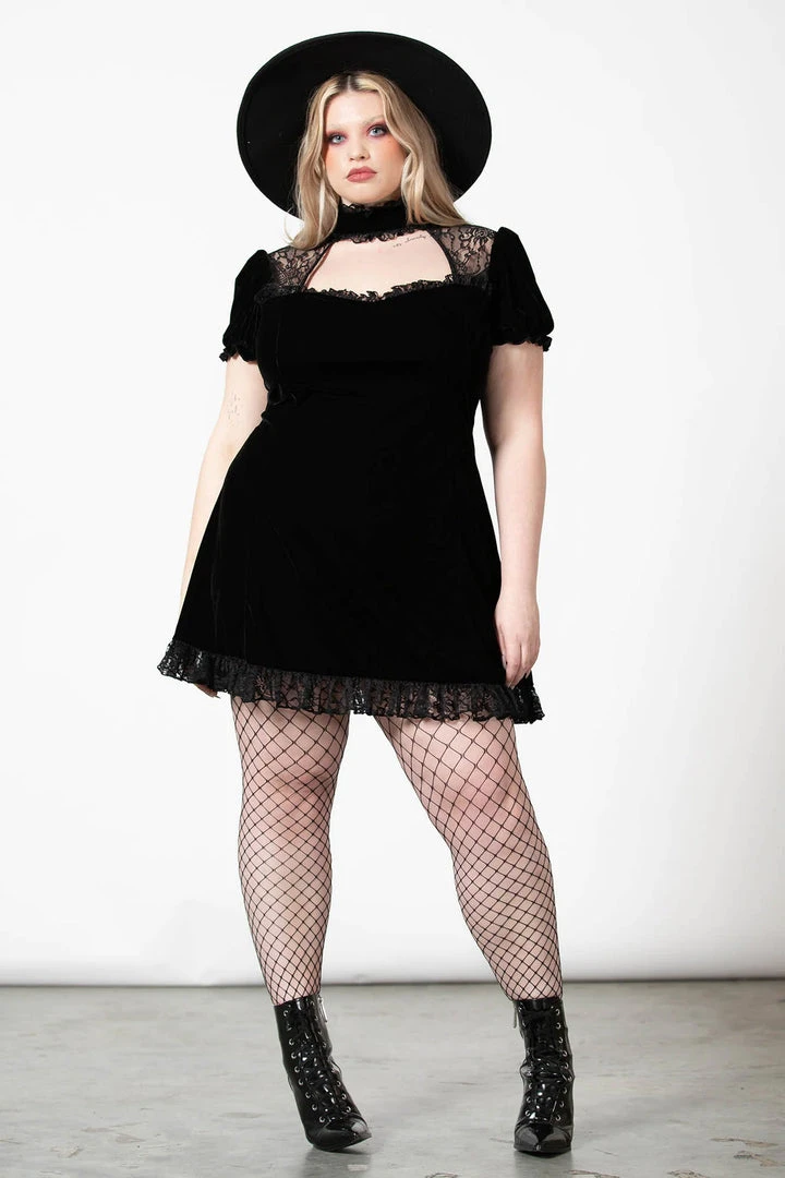 Ladies Killstar Julienne Velvet Keyhole Dress 11 Ladies Killstar Julienne Velvet Keyhole Dress