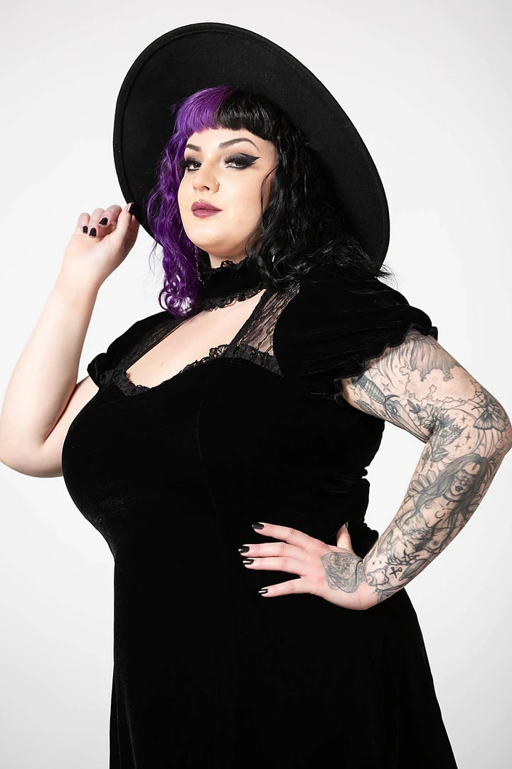 Ladies Killstar Julienne Velvet Keyhole Dress 12 Ladies Killstar Julienne Velvet Keyhole Dress