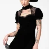 Ladies Killstar Julienne Velvet Keyhole Dress 2 Ladies Killstar Julienne Velvet Keyhole Dress