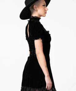 Ladies Killstar Julienne Velvet Keyhole Dress