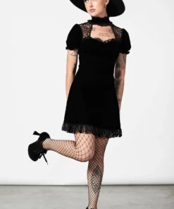 Ladies Killstar Julienne Velvet Keyhole Dress 14 Ladies Killstar Julienne Velvet Keyhole Dress