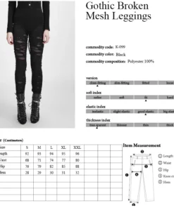 Punk Rave Black Gothalyptic Lara Leggings Ladies