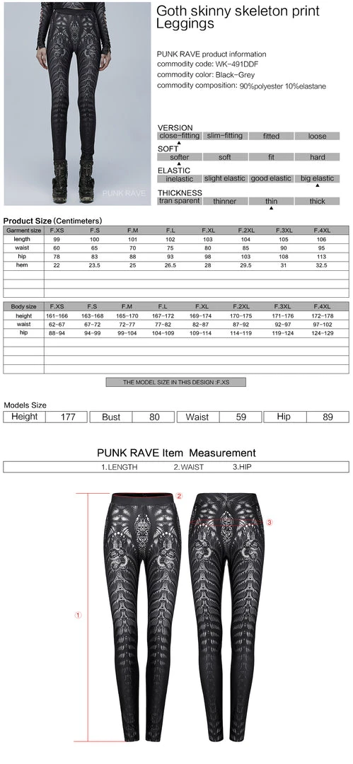 Punk Rave Inclementia Leggings Black / Gray 7 Punk Rave Inclementia Leggings Black / Gray