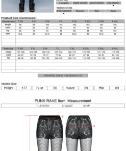 Ladies Punk Rave Inclementia Leggings Black / White