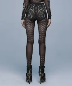 Ladies Punk Rave Inclementia Leggings Black / White