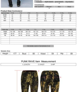 Punk Rave Xenobia Ragged Leggings Yellow / Black Ladies 18 Punk Rave Xenobia Ragged Leggings Yellow / Black Ladies