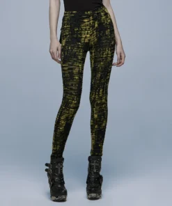 Punk Rave Xenobia Ragged Leggings Yellow / Black Ladies