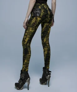 Punk Rave Xenobia Ragged Leggings Yellow / Black Ladies 13 Punk Rave Xenobia Ragged Leggings Yellow / Black Ladies
