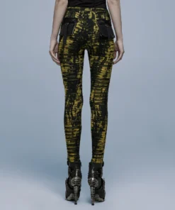 Punk Rave Xenobia Ragged Leggings Yellow / Black Ladies 14 Punk Rave Xenobia Ragged Leggings Yellow / Black Ladies