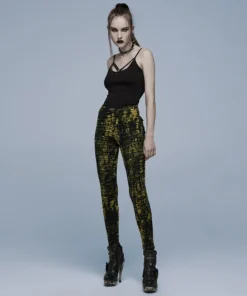 Punk Rave Xenobia Ragged Leggings Yellow / Black Ladies