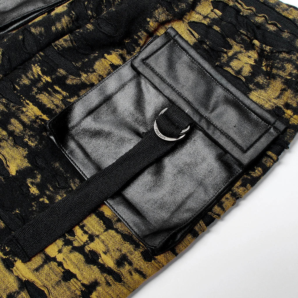 Punk Rave Xenobia Ragged Leggings Yellow / Black Ladies 8 Punk Rave Xenobia Ragged Leggings Yellow / Black Ladies