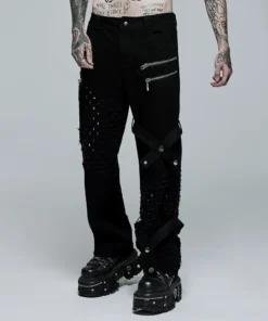Punk Rave Jett Black Trousers Ladies