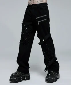 Punk Rave Jett Black Trousers Ladies