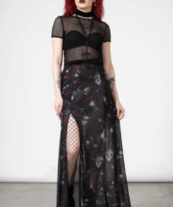 Killstar Kleadora Mesh Maxi Skirt