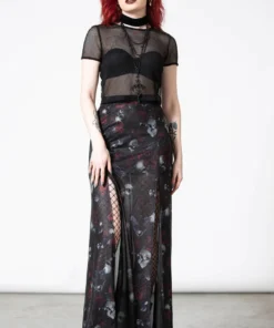 Killstar Kleadora Mesh Maxi Skirt