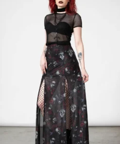 Killstar Kleadora Mesh Maxi Skirt