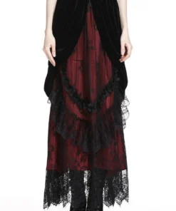 Dark In Love Arabella Red Maxi Skirt Ladies